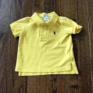 Ralph Lauren Boys 9M Yellow Short-Sleeve Cotton Polo Shirt - VGUC